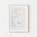 Custom Route Map Print, Personalized Travel Wall Art