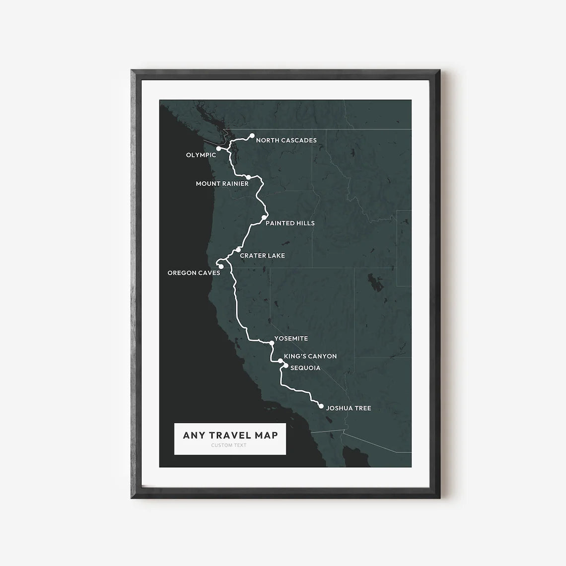 Custom Route Map Print, Personalized Travel Wall Art