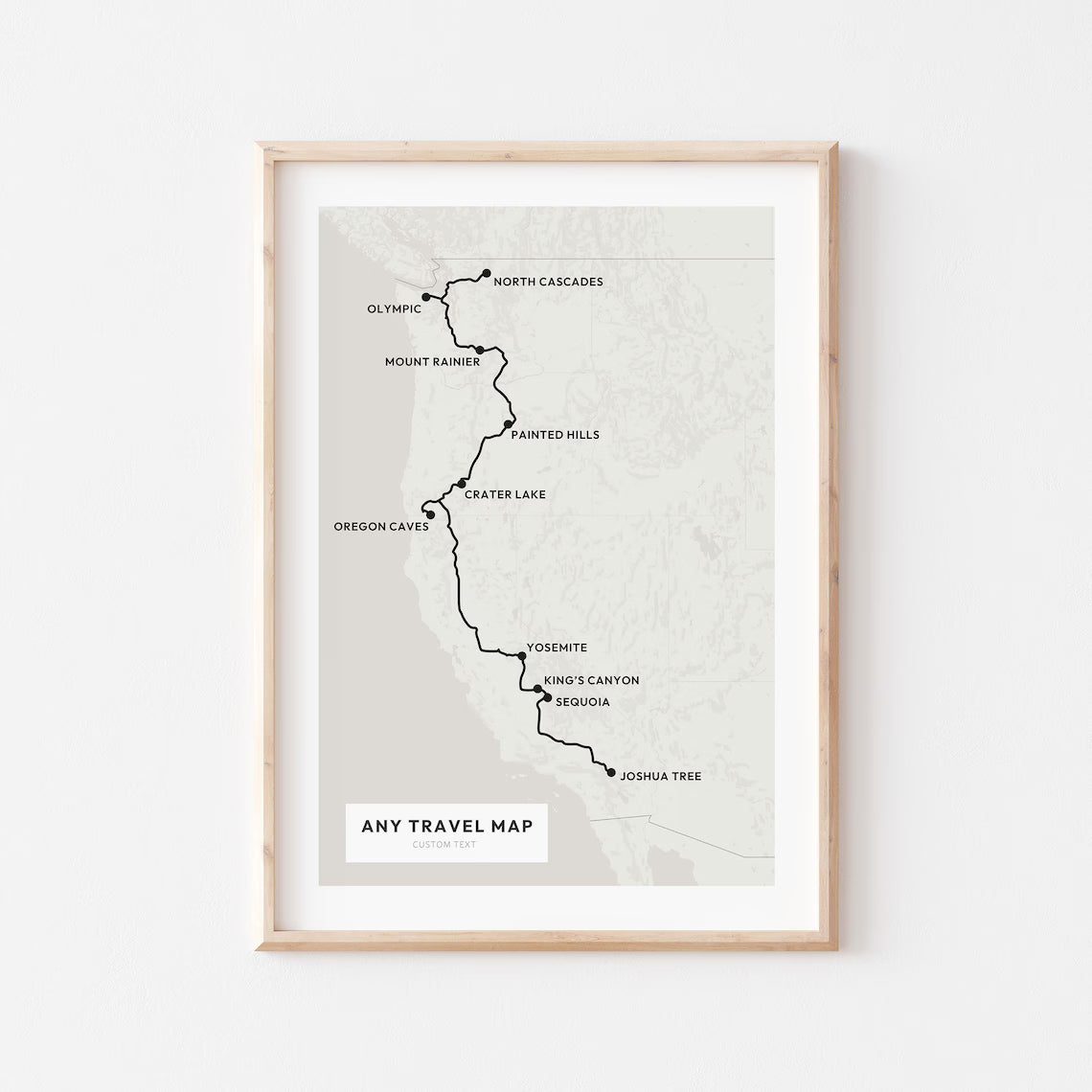 Custom Route Map Print, Personalized Travel Wall Art