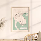 Custom Route Map Print, Personalized Travel Wall Art