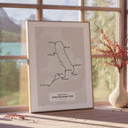 Custom Route Map Print, Personalized Travel Wall Art