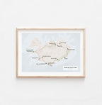 Custom Route Map Print, Personalized Travel Wall Art