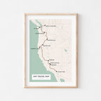 Custom Route Map Print, Personalized Travel Wall Art