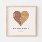 Personalized Heart Map Poster