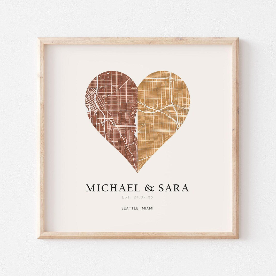 Personalized Heart Map Poster
