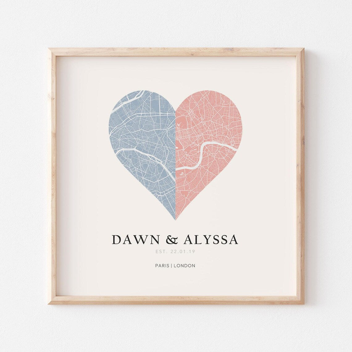 Personalized Heart Map Poster