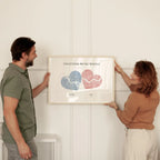 Personalized Double Heart Map Poster