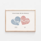 Personalized Double Heart Map Poster