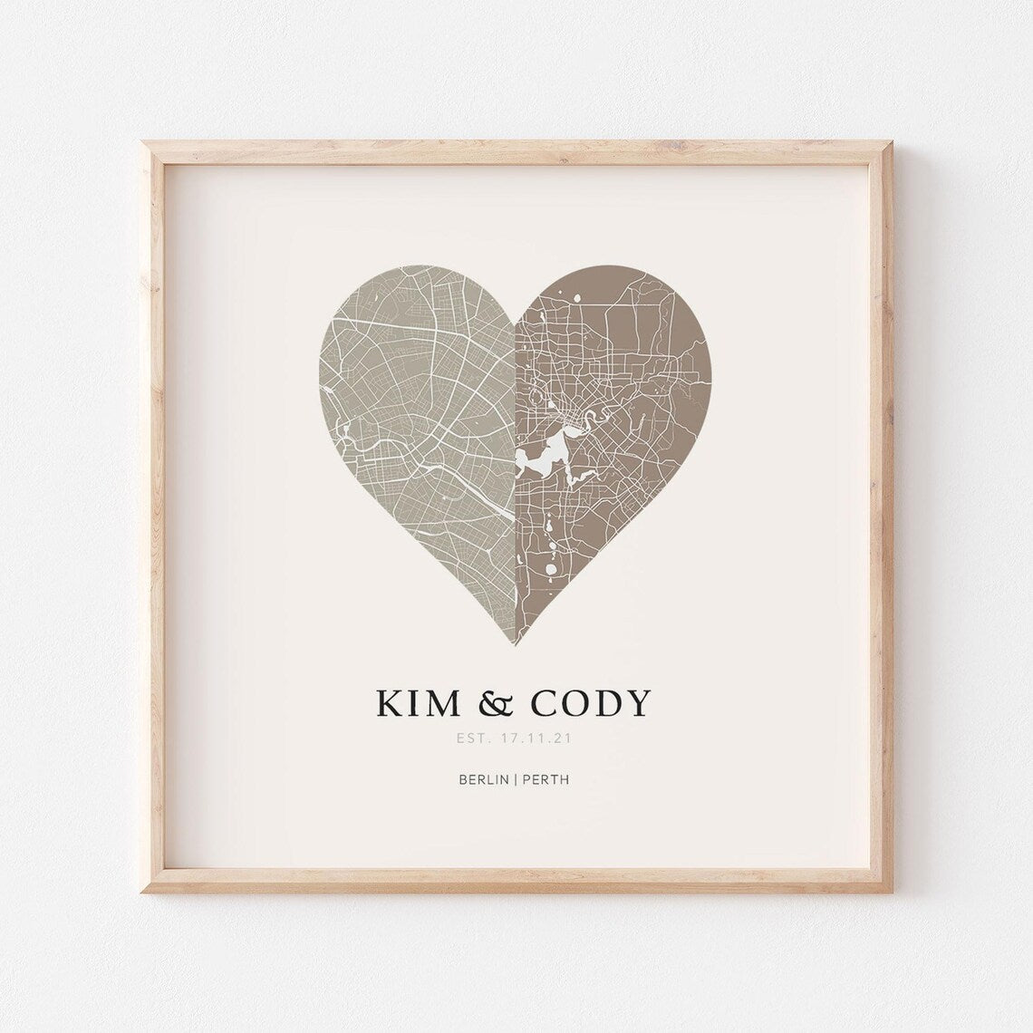 Personalized Heart Map Poster
