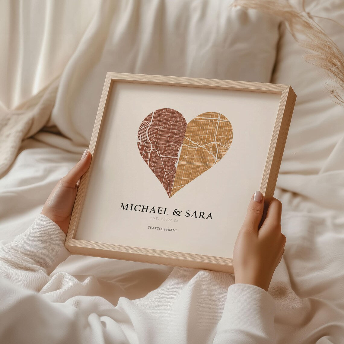 Personalized Heart Map Poster