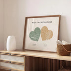 Personalized Double Heart Map Poster