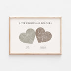 Personalized Double Heart Map Poster