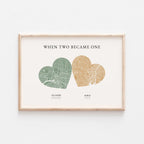 Personalized Double Heart Map Poster