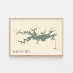 Custom Lake Map Art Print, Personalized Lake House Decor