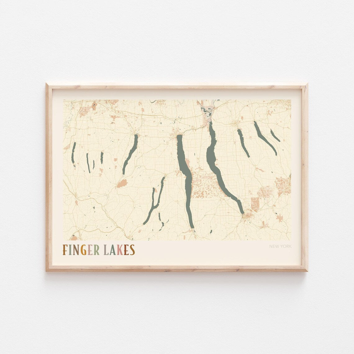 Custom Lake Map Art Print, Personalized Lake House Decor