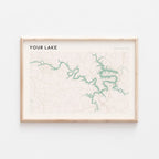 Custom Lake Map Art Print, Personalized Lake House Decor