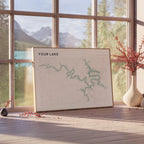 Custom Lake Map Art Print, Personalized Lake House Decor