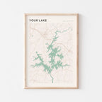 Custom Lake Map Art Print, Personalized Lake House Decor