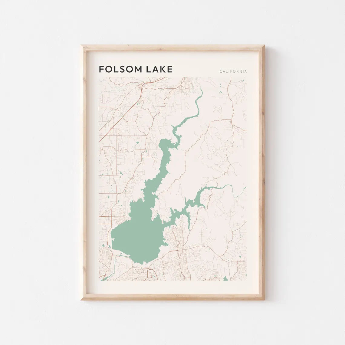 Custom Lake Map Art Print, Personalized Lake House Decor