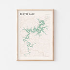 Custom Lake Map Art Print, Personalized Lake House Decor