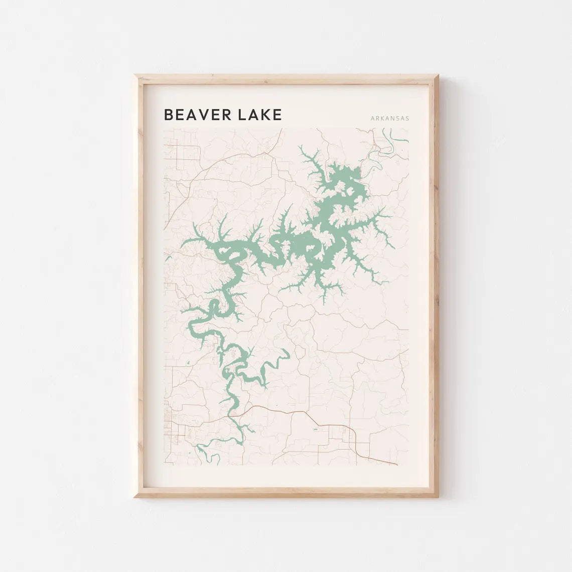 Custom Lake Map Art Print, Personalized Lake House Decor