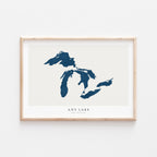 Custom Lake Map Art Print, Personalized Lake House Decor