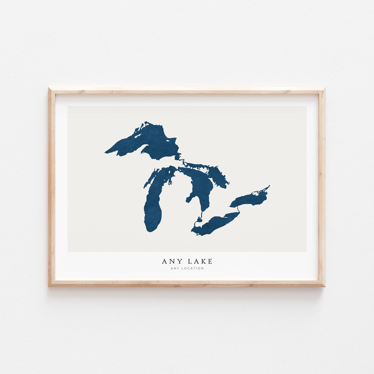 Custom Lake Map Art Print, Personalized Lake House Decor