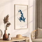 Custom Lake Map Art Print, Personalized Lake House Decor