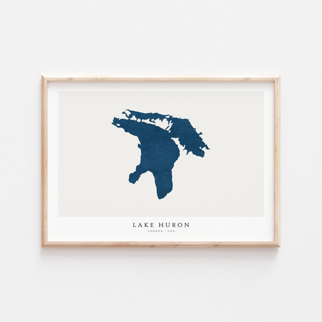 lake huron michigan map poster – minimalist lake wall art - image 2