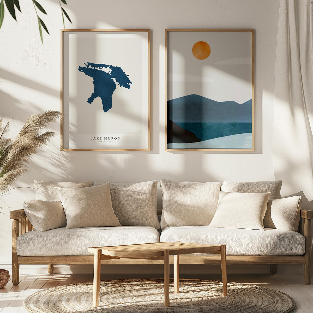 lake huron michigan map poster – minimalist lake wall art - image 7
