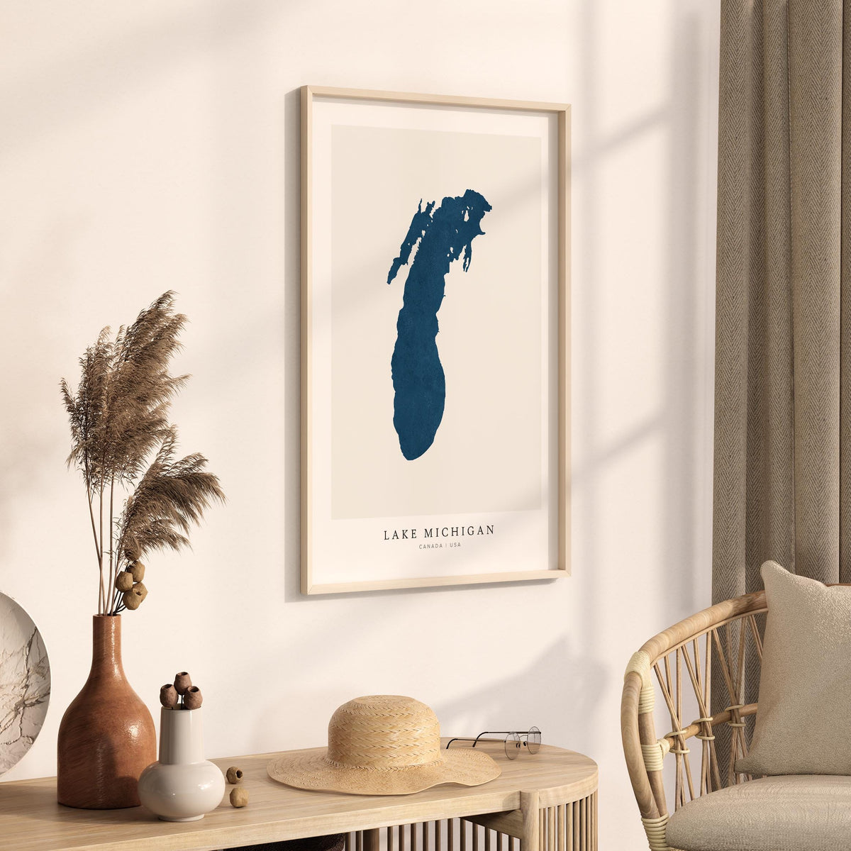 lake michigan michigan map poster – minimalist lake wall art - image 3