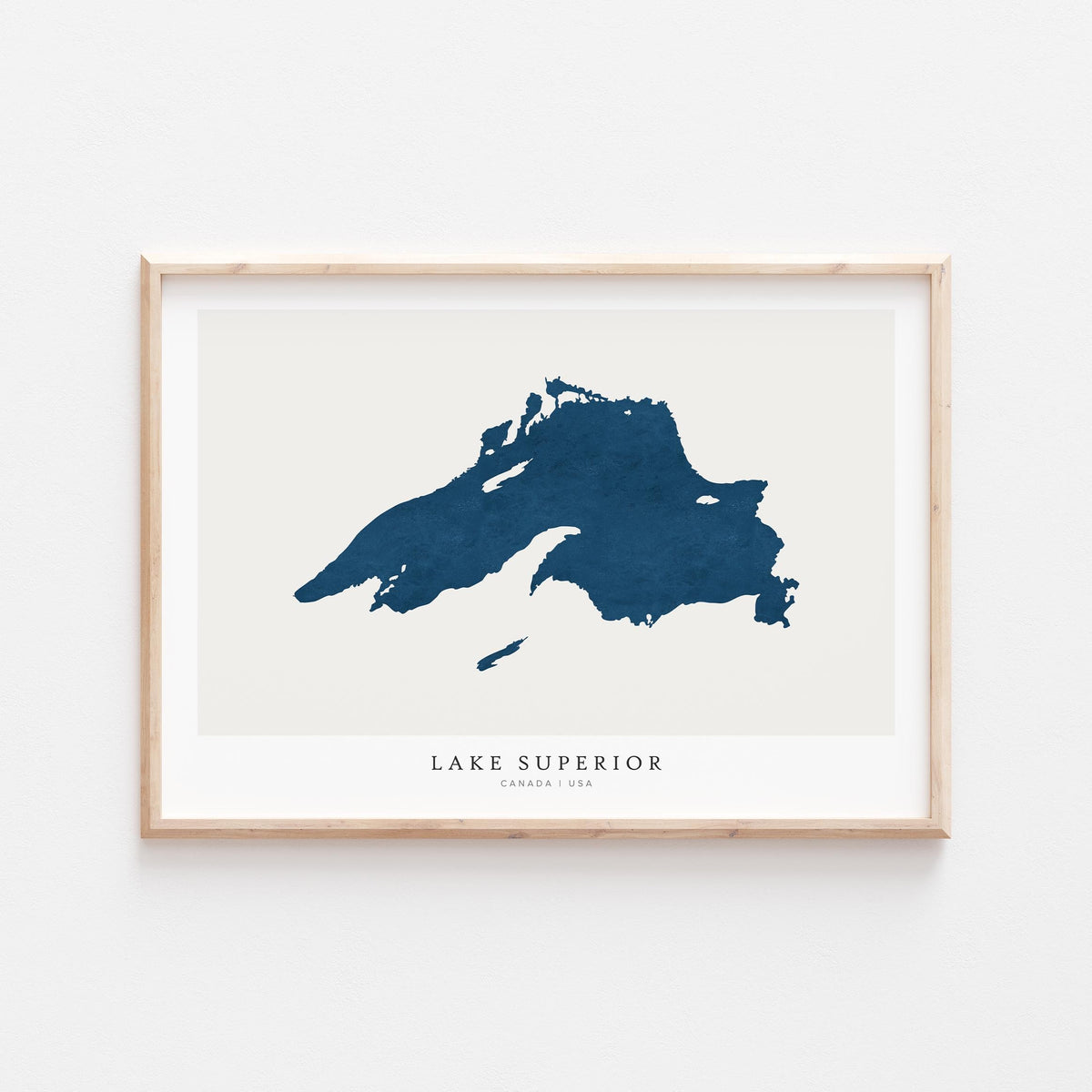 lake superior ontario map poster – minimalist lake wall art - image 1