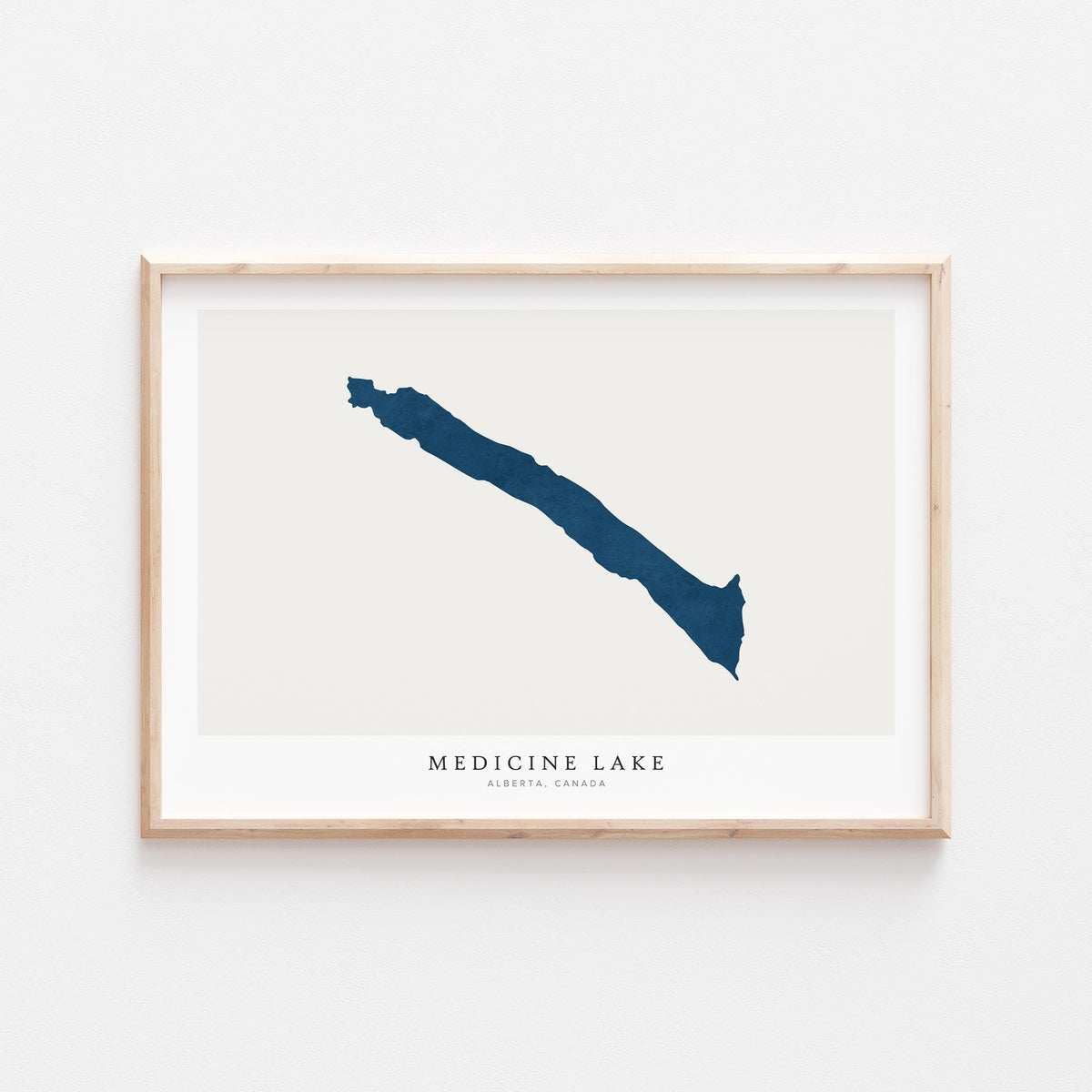 medicine lake alberta map poster – minimalist lake wall art - image 2