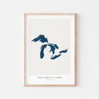 the great lakes michigan map poster – minimalist lake wall art - image 2