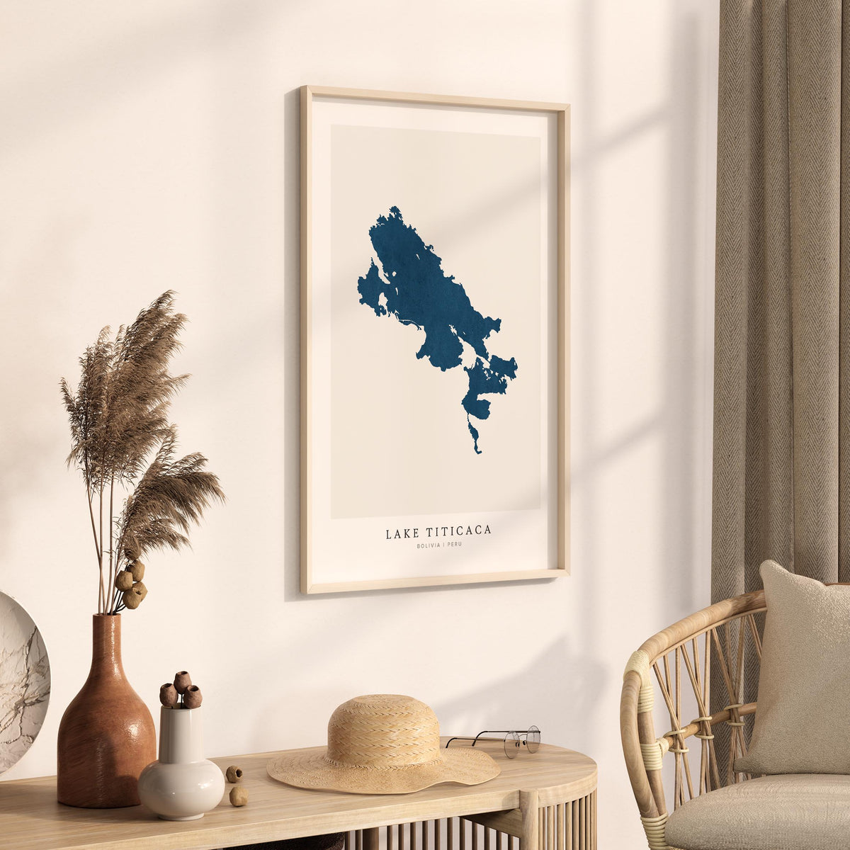 lake titicaca peru map poster – minimalist lake wall art - image 3