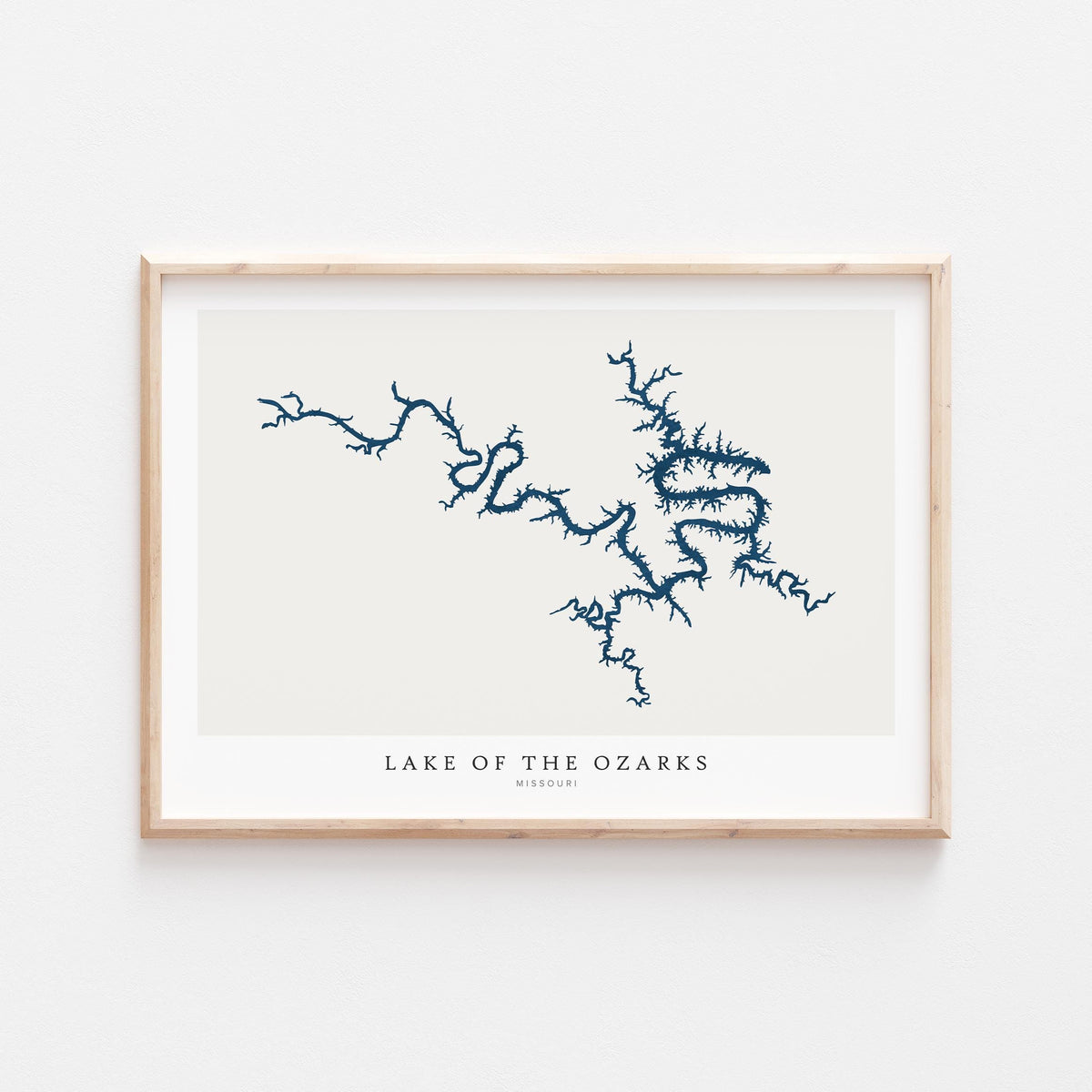 lake of the ozarks missouri map poster – minimalist lake wall art - image 1
