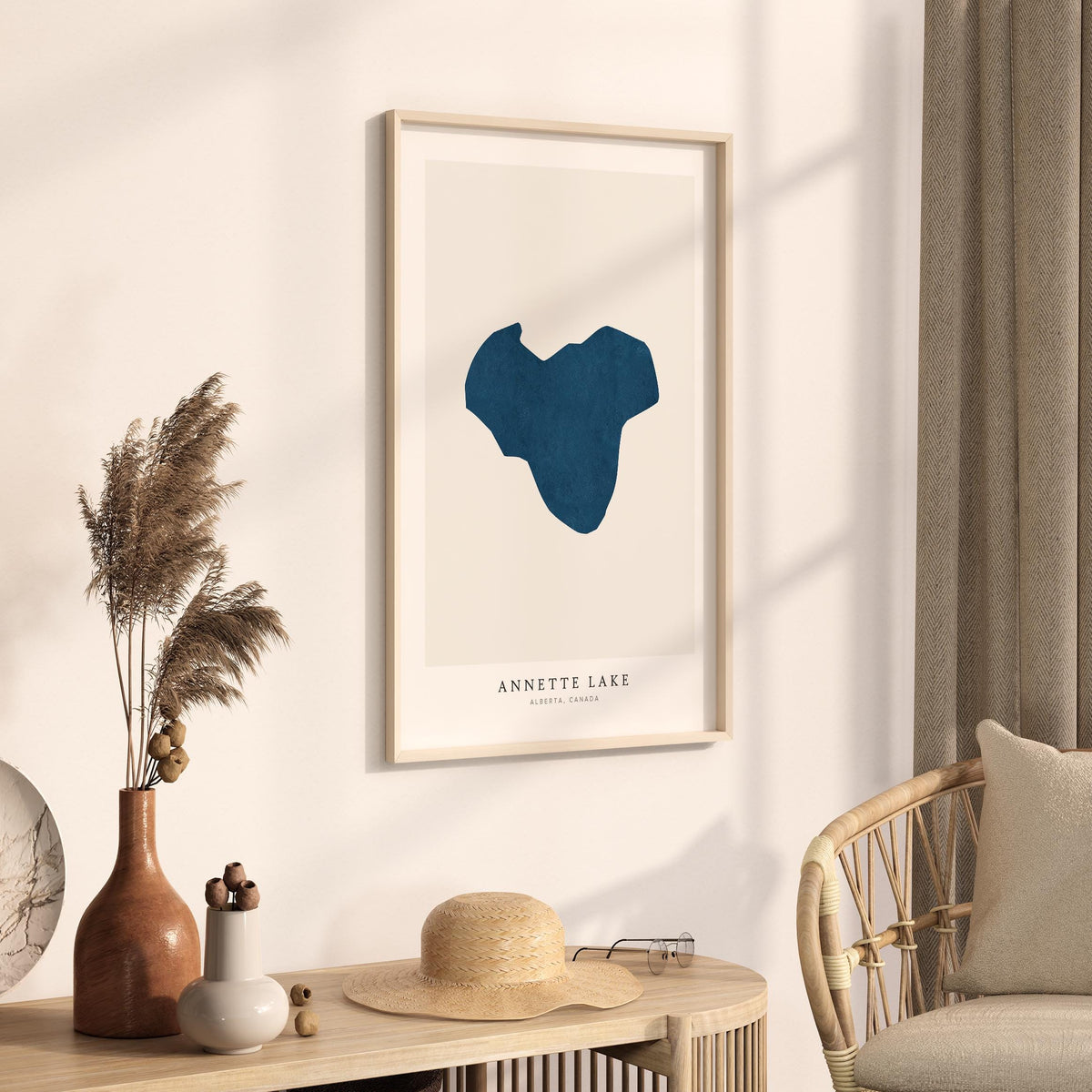annette lake alberta map poster – minimalist lake wall art - image 3