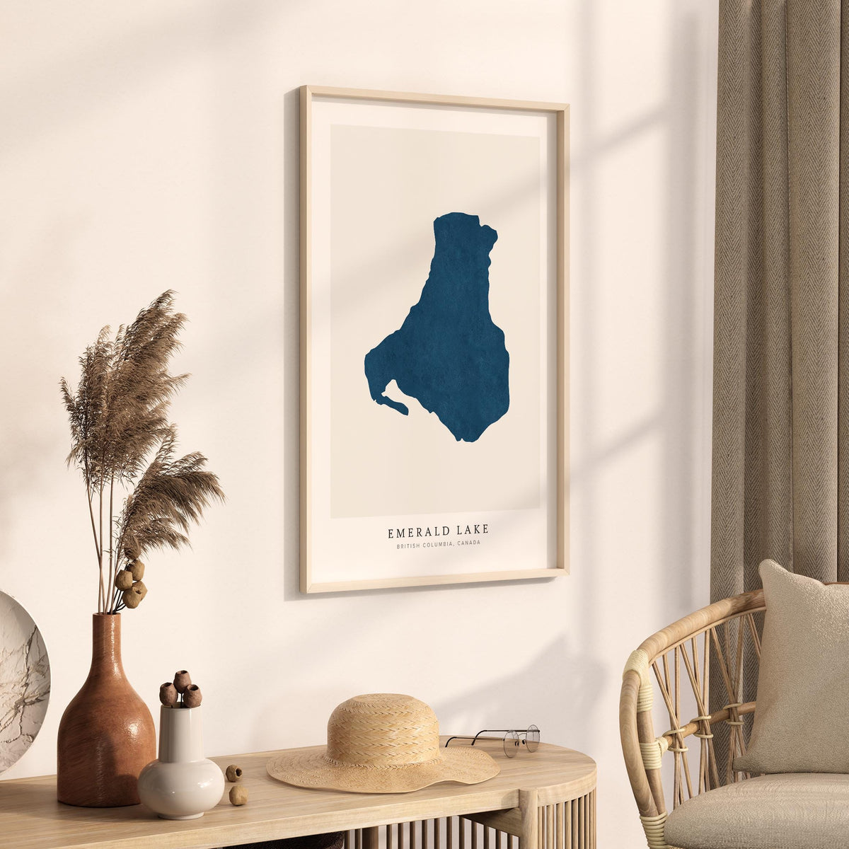 emerald lake british columbia map poster – minimalist lake wall art - image 2