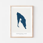 horseshoe lake alberta map poster – minimalist lake wall art - image 1