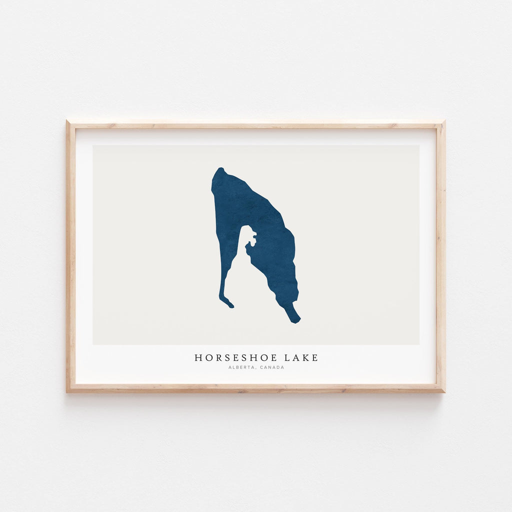 horseshoe lake alberta map poster – minimalist lake wall art - image 2
