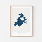lake of the woods ontario map poster – minimalist lake wall art - image 1
