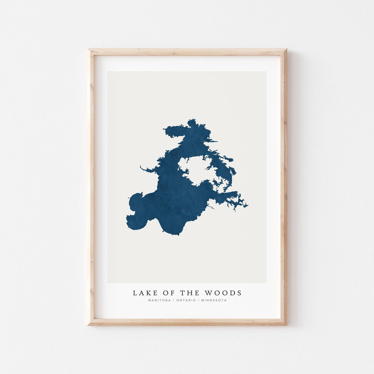 lake of the woods ontario map poster – minimalist lake wall art - image 1