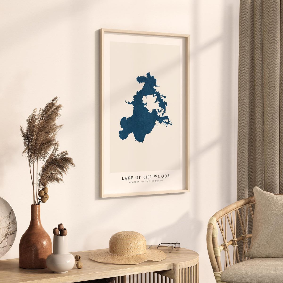 lake of the woods ontario map poster – minimalist lake wall art - image 3