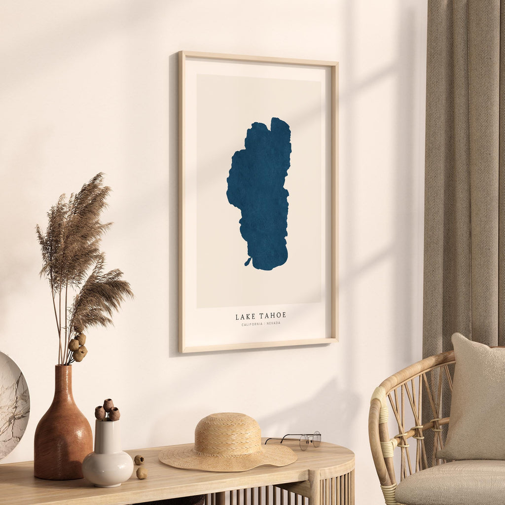lake tahoe california map poster – minimalist lake wall art - image 3