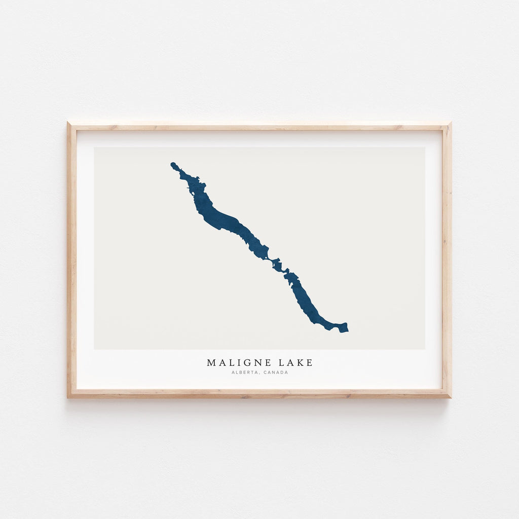maligne lake alberta map poster – minimalist lake wall art - image 2