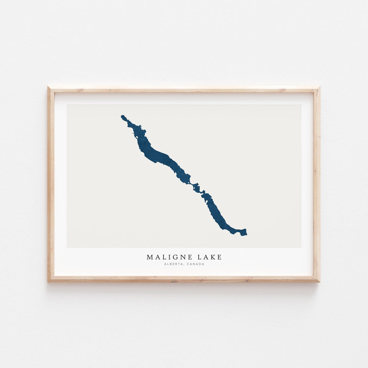 maligne lake alberta map poster – minimalist lake wall art - image 2