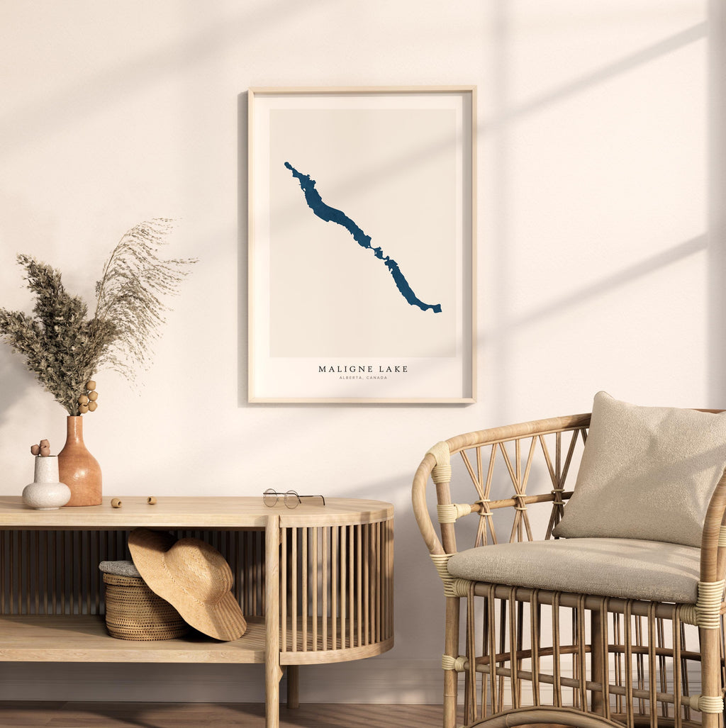 maligne lake alberta map poster – minimalist lake wall art - image 5