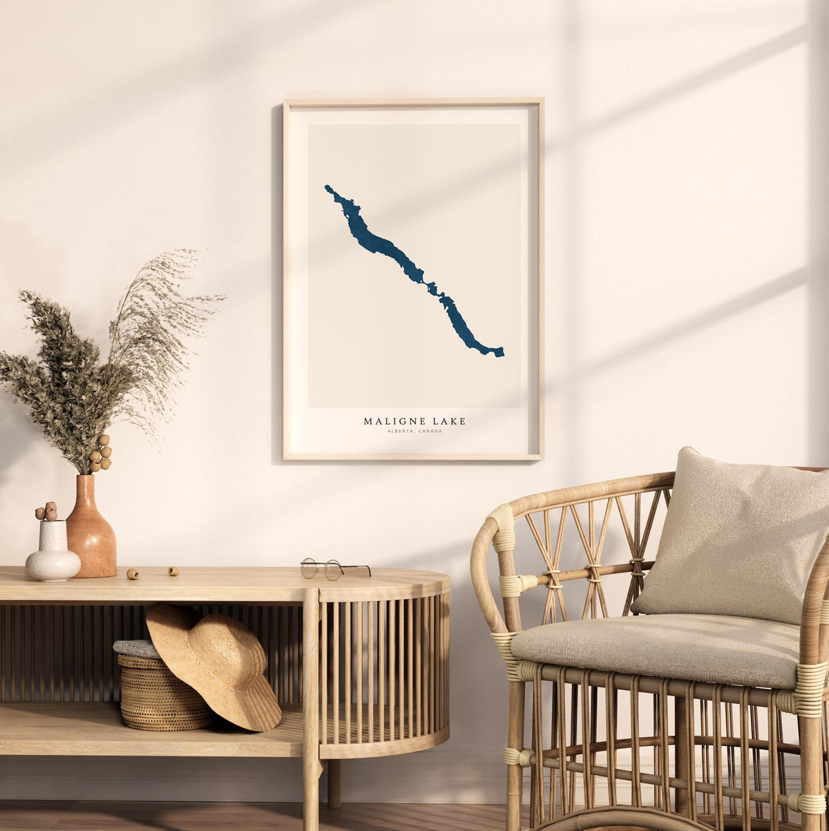 maligne lake alberta map poster – minimalist lake wall art - image 5
