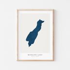 moraine lake alberta map poster – minimalist lake wall art - image 1