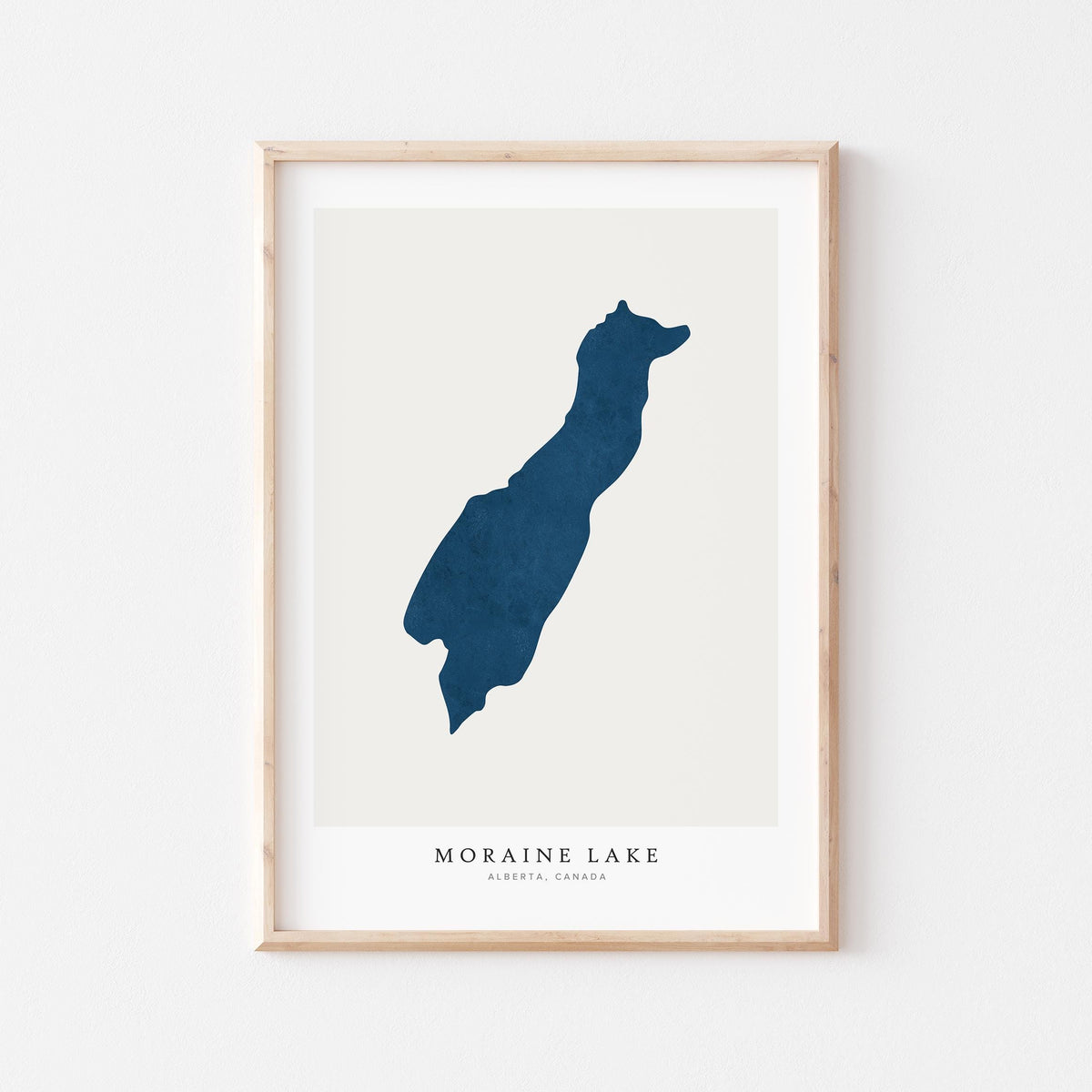 moraine lake alberta map poster – minimalist lake wall art - image 1